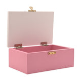 Chequerboard Smile Metal and MDF Hinged Trinket Box - Pink