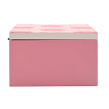 Chequerboard Smile Metal and MDF Hinged Trinket Box - Pink