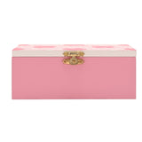 Chequerboard Smile Metal and MDF Hinged Trinket Box - Pink