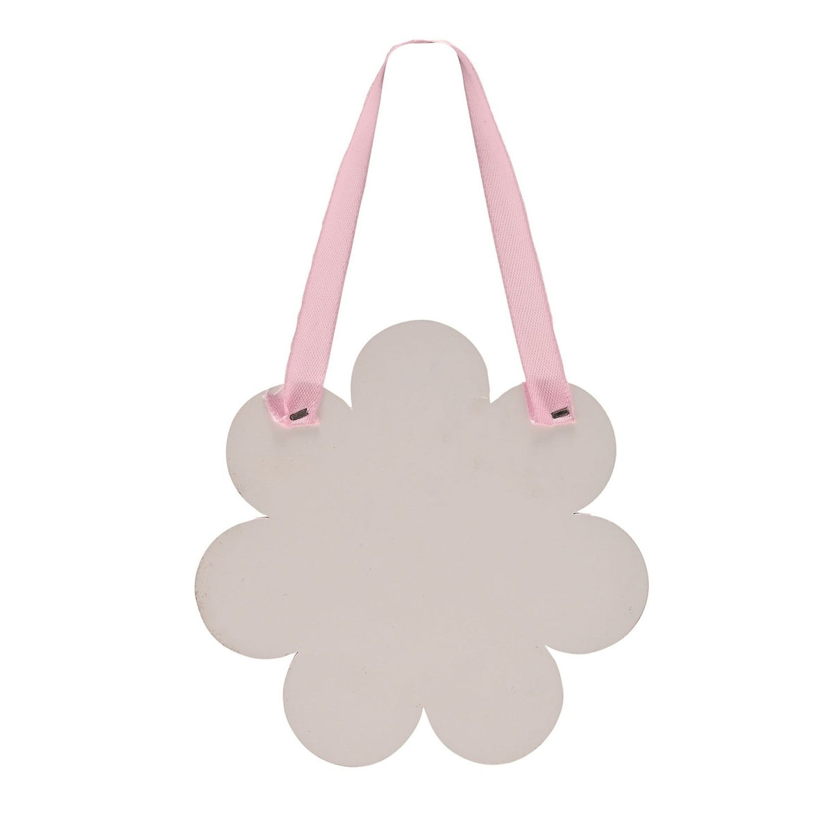 My Happy Place Checked Flower Hanging Wooden Plaque - Pink