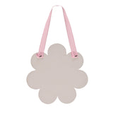 My Happy Place Checked Flower Hanging Wooden Plaque - Pink