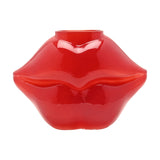 Glass Lips Vase - Red