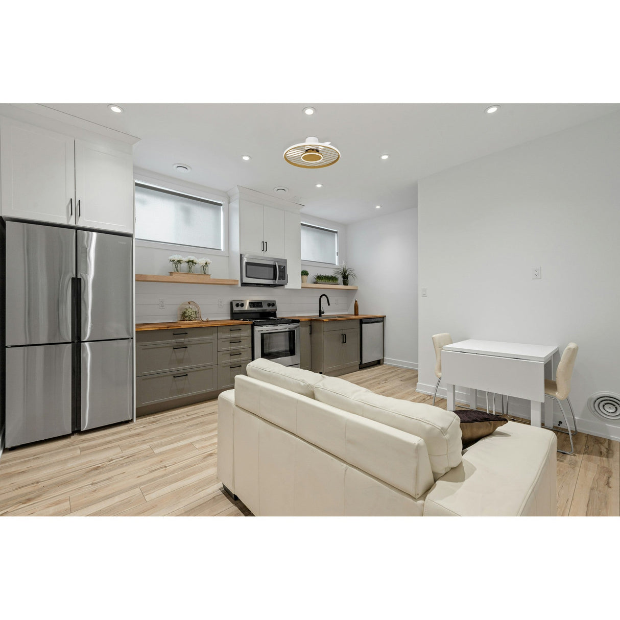 Soho CCT Dimmable LED Ceiling Fan Light With Remote & APP Control - Brown/White