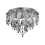 Solana 18 Light Crystal Flush Ceiling Light – Polished Chrome