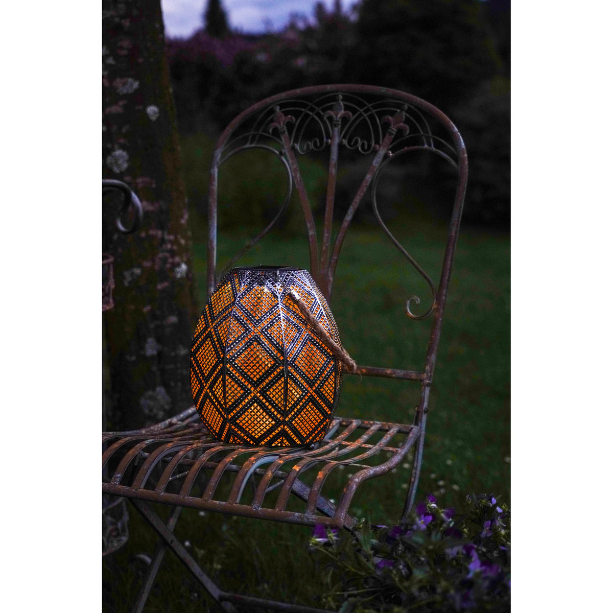 Solar LED Table Lamp - Antique Silver