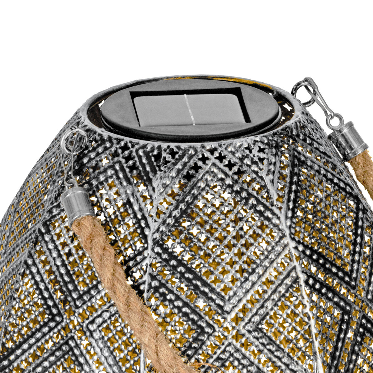 Solar LED Table Lamp - Antique Silver