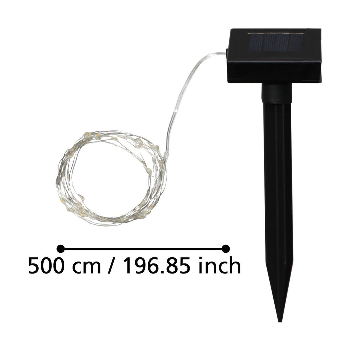 Solar String Lights 5m - Black & Clear