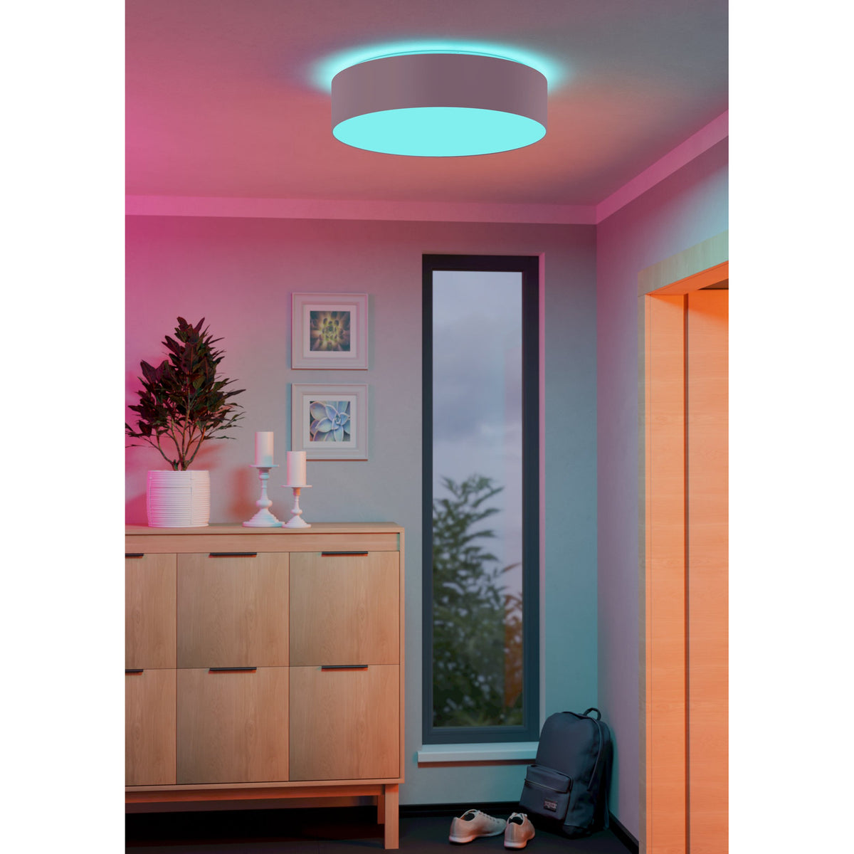 Somorne Smart LED Flush Ceiling Light - Grey & White