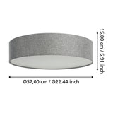 Somorne Smart LED Flush Ceiling Light - Grey & White