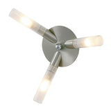 Sona 3 Light Frosted Glass Semi-Flush Ceiling Light – Satin Chrome