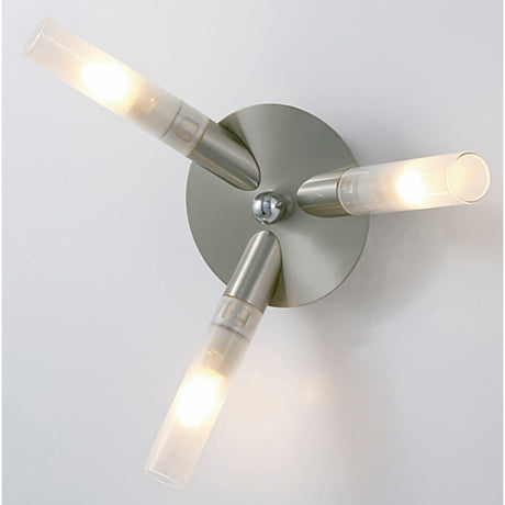 Sona 3 Light Frosted Glass Semi-Flush Ceiling Light – Satin Chrome