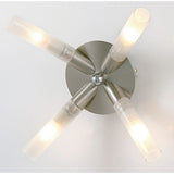 Sona 4 Light Frosted Glass Semi-Flush Ceiling Light – Satin Chrome