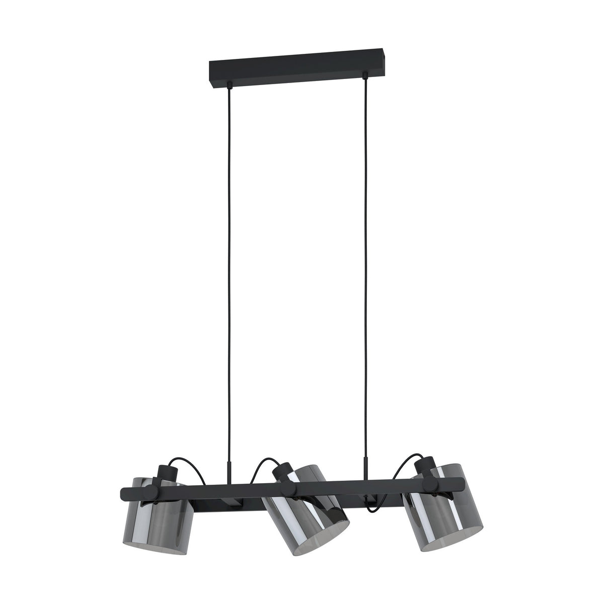 Sonanne Smoked Glass Linear Pendant Light - Black