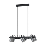 Sonanne Smoked Glass Linear Pendant Light - Black