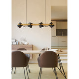 Sonanne Wooden Linear Pendant Light - Black & Cream