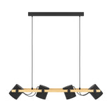 Sonanne Wooden Linear Pendant Light - Black & Cream