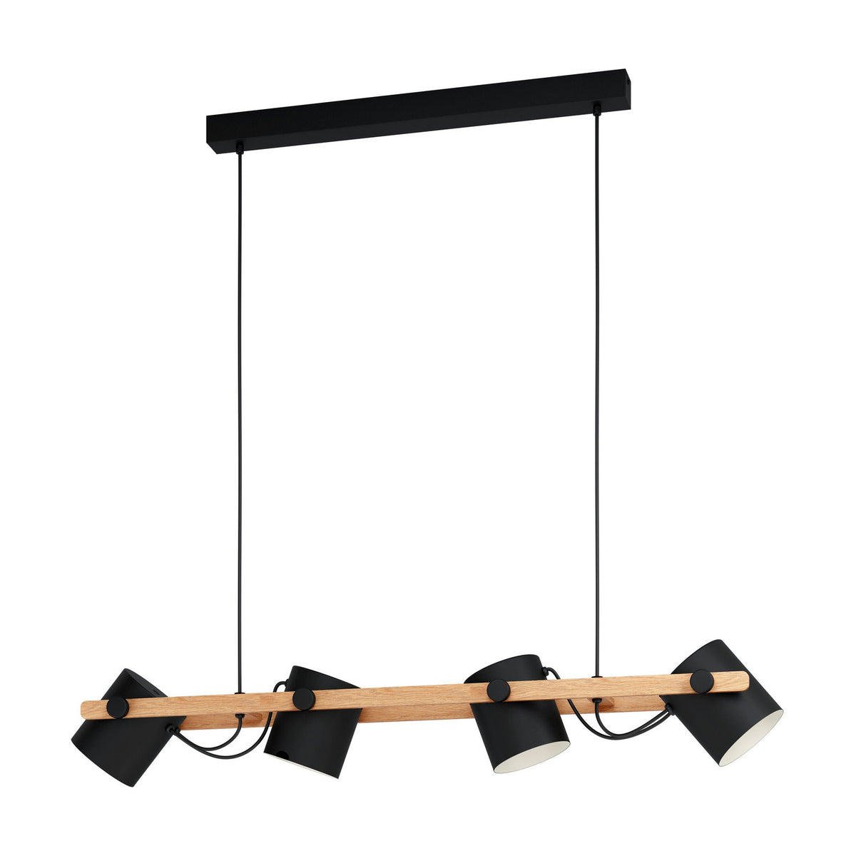 Sonanne Wooden Linear Pendant Light - Black & Cream
