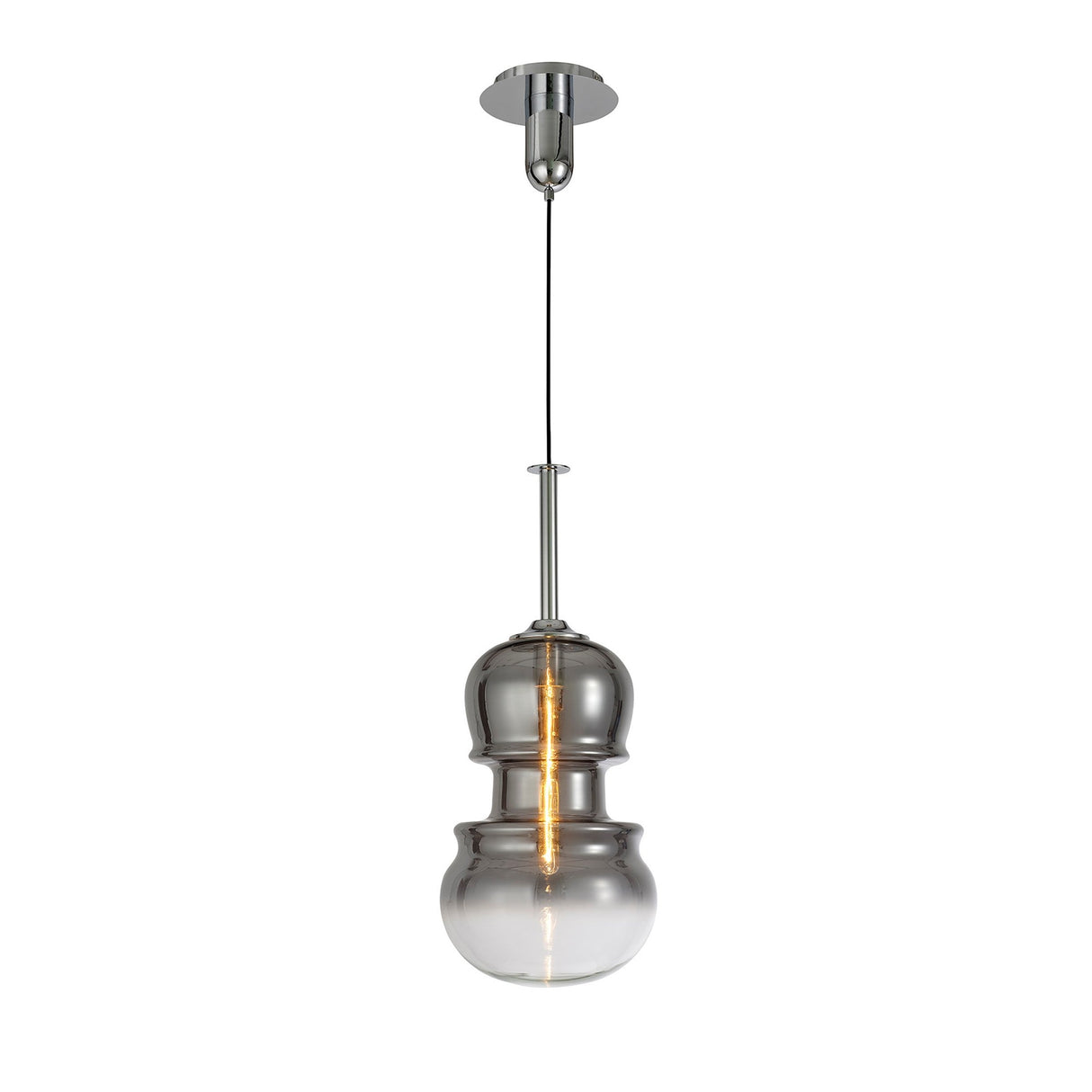 Sonata 29cm 1 Light Pendant Light - Polished Chrome & Graphite
