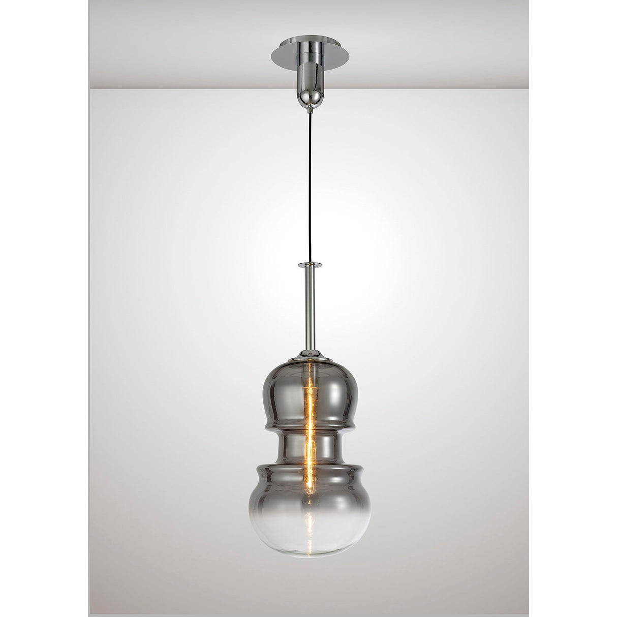 Sonata 29cm 1 Light Pendant Light - Polished Chrome & Graphite