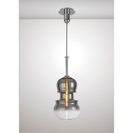 Sonata 29cm 1 Light Pendant Light - Polished Chrome & Graphite