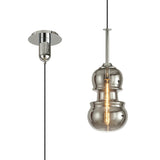 Sonata 22cm 1 Light Pendant Light - Polished Chrome & Graphite