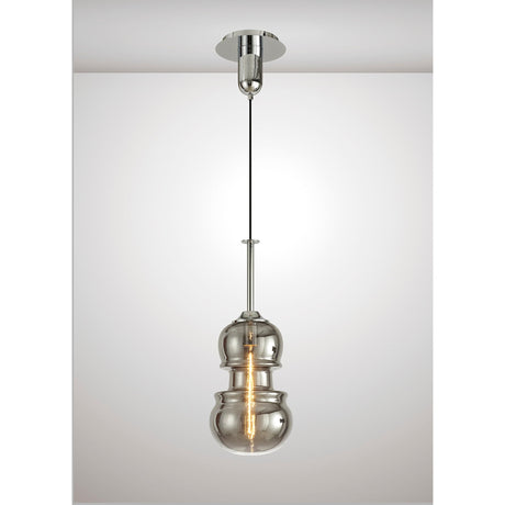 Sonata 22cm 1 Light Pendant Light - Polished Chrome & Graphite