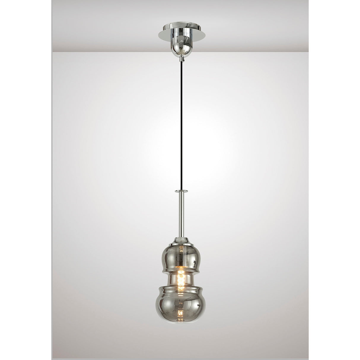 Sonata 15cm 1 Light Pendant Light - Polished Chrome & Graphite