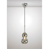 Sonata 15cm 1 Light Pendant Light - Polished Chrome & Graphite