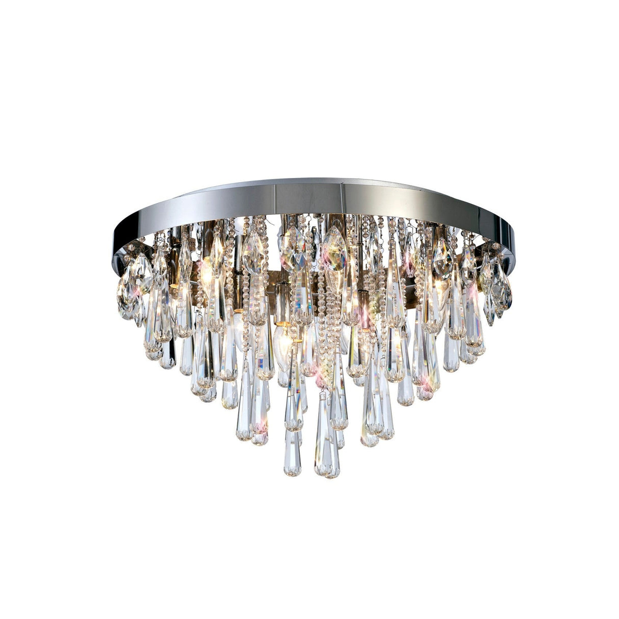 Sophia 8 Light Crystal Flush Ceiling Light – Polished Chrome