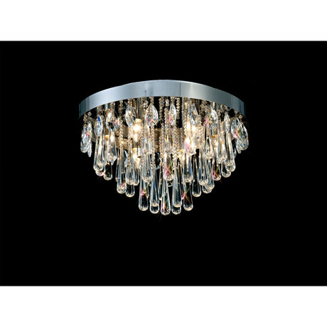 Sophia 10 Light Crystal Flush Ceiling Light – Polished Chrome