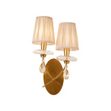 Sophie 2 Light Wall Light - Gold With Cream Shades