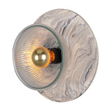 Soraya Ceramic Ribbed Glass Wall Light - Marbled