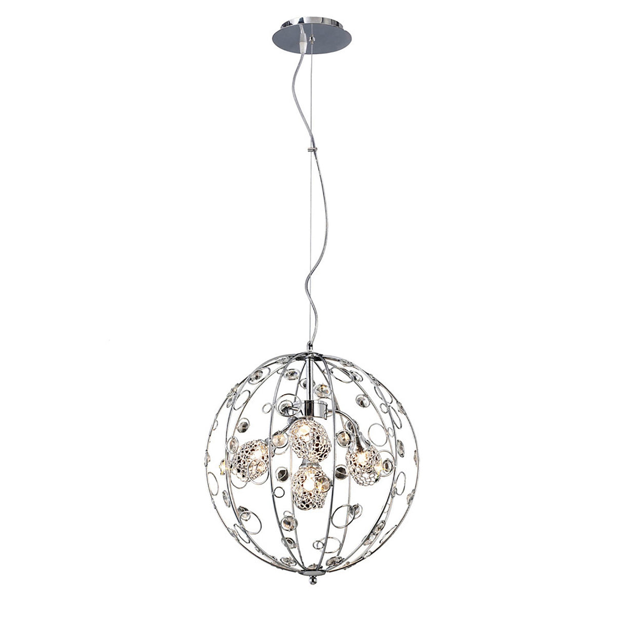 Sorrento 3 Light Crystal Pendant Light – Polished Chrome