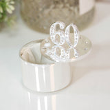 60th Birthday Silverplated Trinket Box with Crystal - Silver