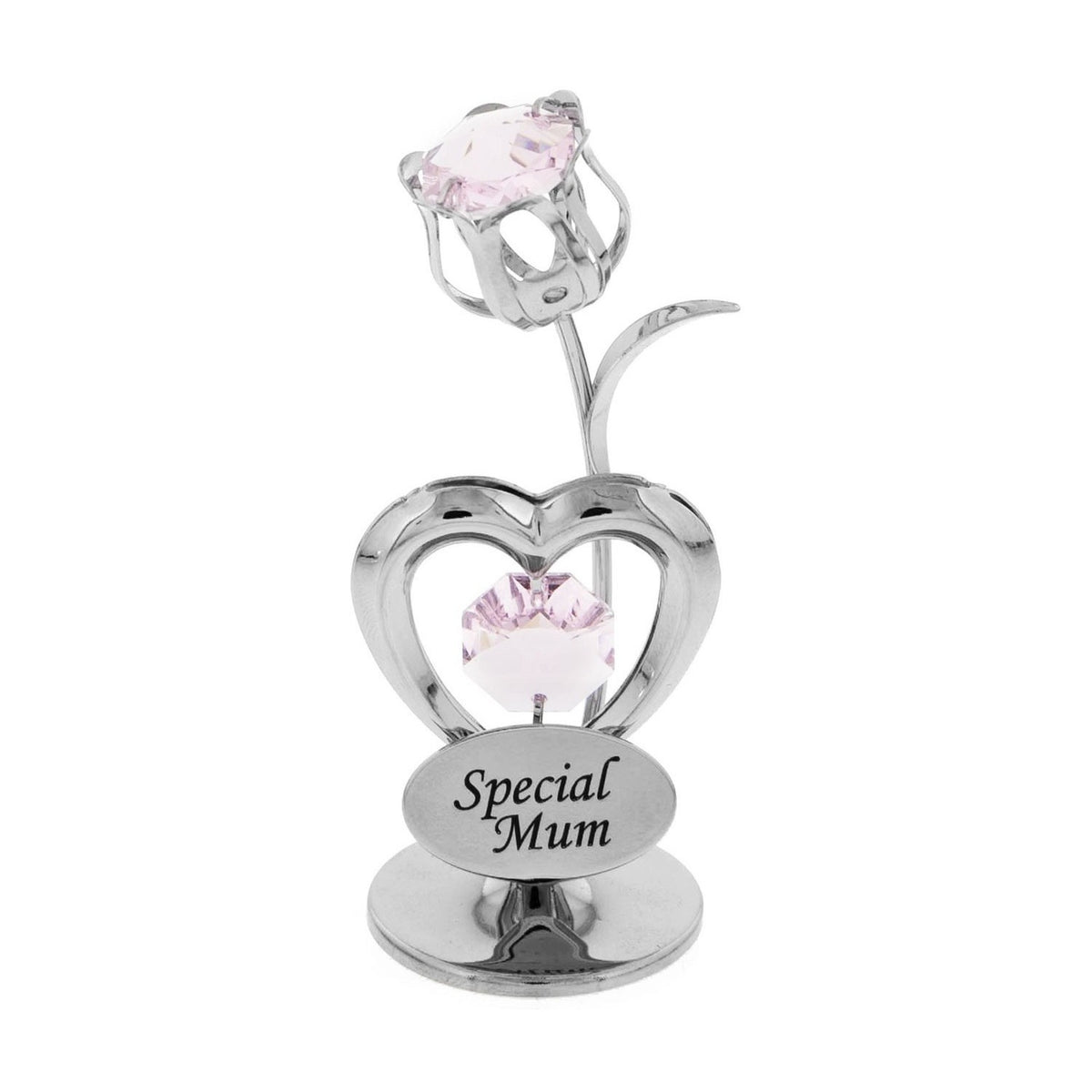 Special Mum Celebration Heart and Tulip Decoration - Silver
