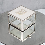 Butterfly Trinket Box with Enamel Lid and Diamantes - White