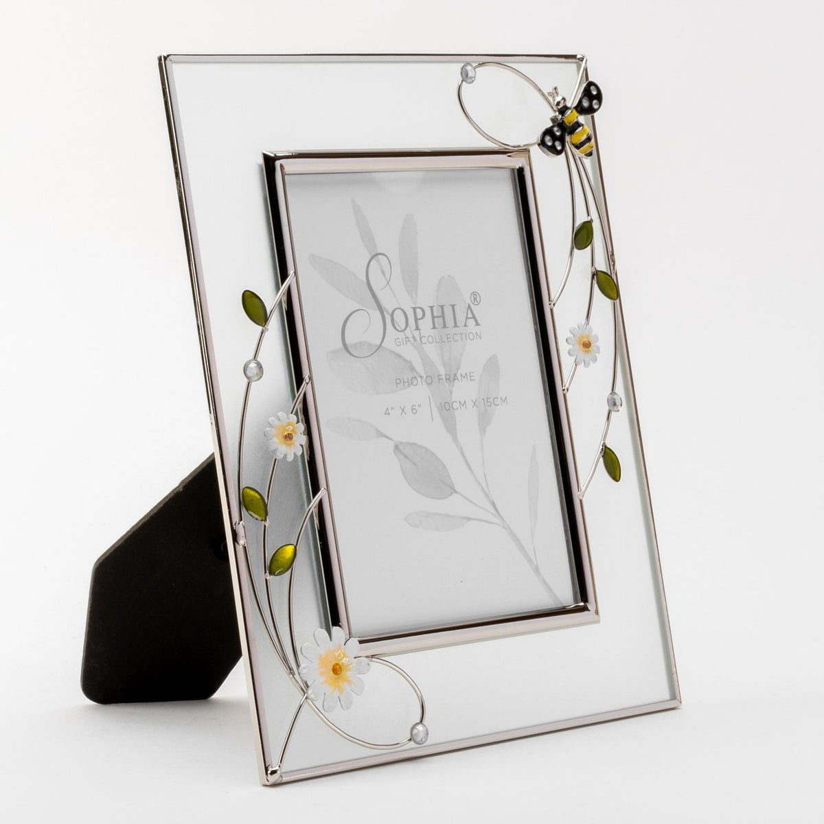 Classic Glass & Wire Bumble Bee Photo Frame 6 x 4in - Silver