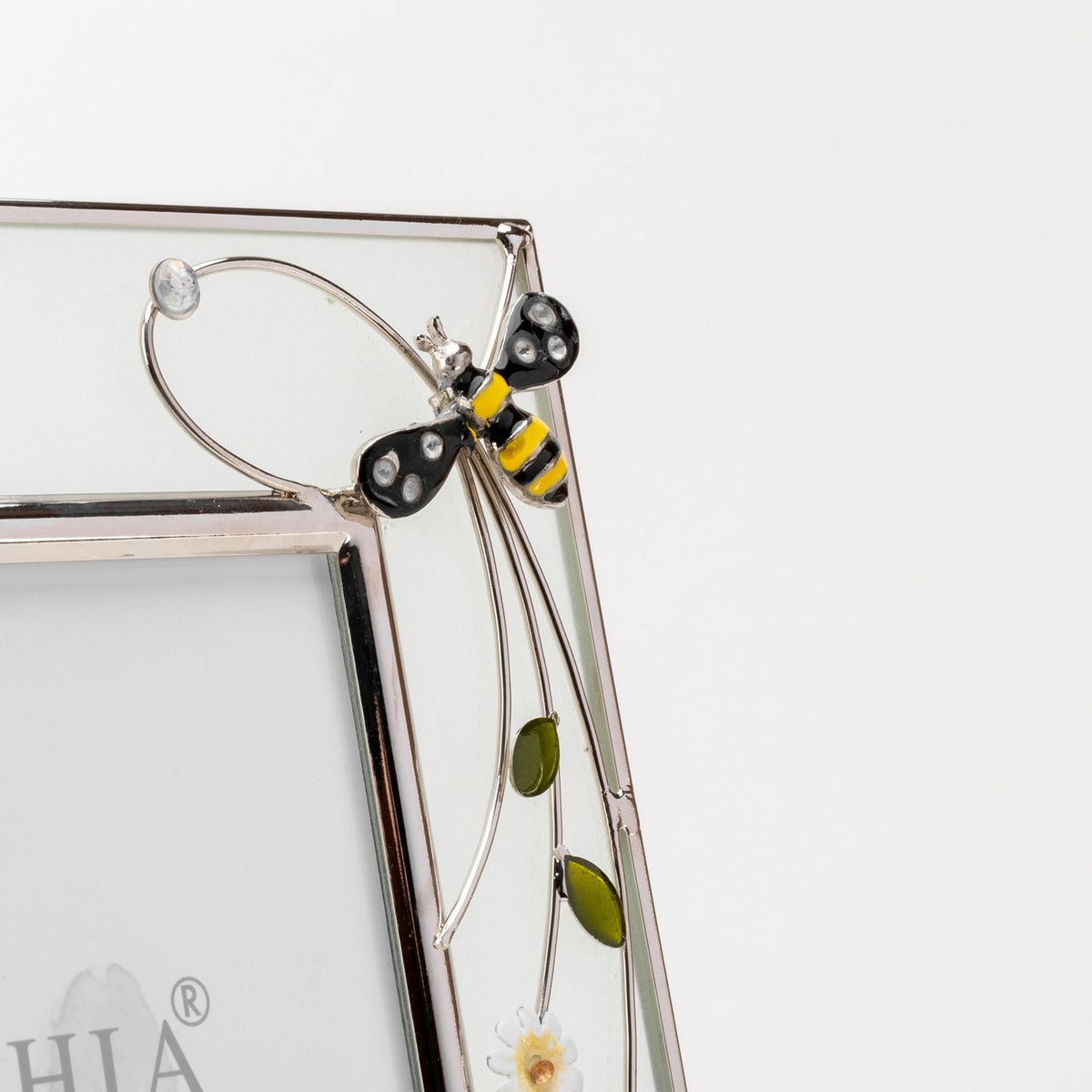 Classic Glass & Wire Bumble Bee Photo Frame 6 x 4in - Silver
