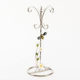 Classic Bumble Bee Glass & Wire Jewellery Holder - Silver