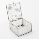 Classic Glass & Wire Bumble Bee Square Trinket Box - Silver