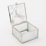 Classic Glass & Wire Dragonfly Square Trinket Box - White