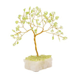 Freestanding Peridot Gemstone Tree Ornament 15cm - Green