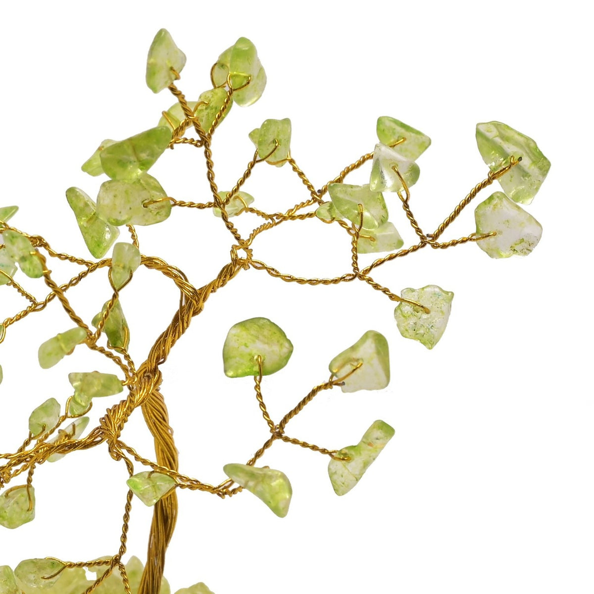 Freestanding Peridot Gemstone Tree Ornament 15cm - Green