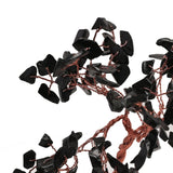 Tourmaline Gemstone Tree Ornament with Grey Base - Black