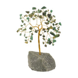 Small Luck Gemstone Tree Ornament with Gold Trunk - Green