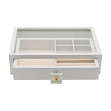 Wooden Jewellery Box with Compartments and 1 Drawer - White