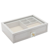 Wooden Jewellery Box with Compartments and 1 Drawer - White