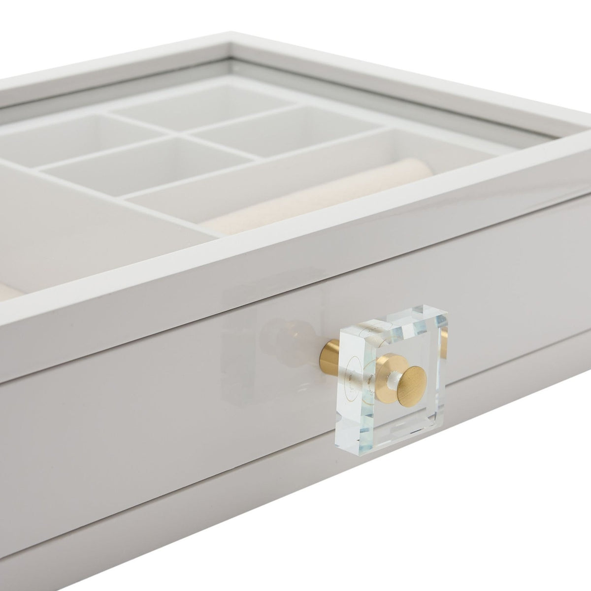Wooden Jewellery Box with Compartments and 1 Drawer - White