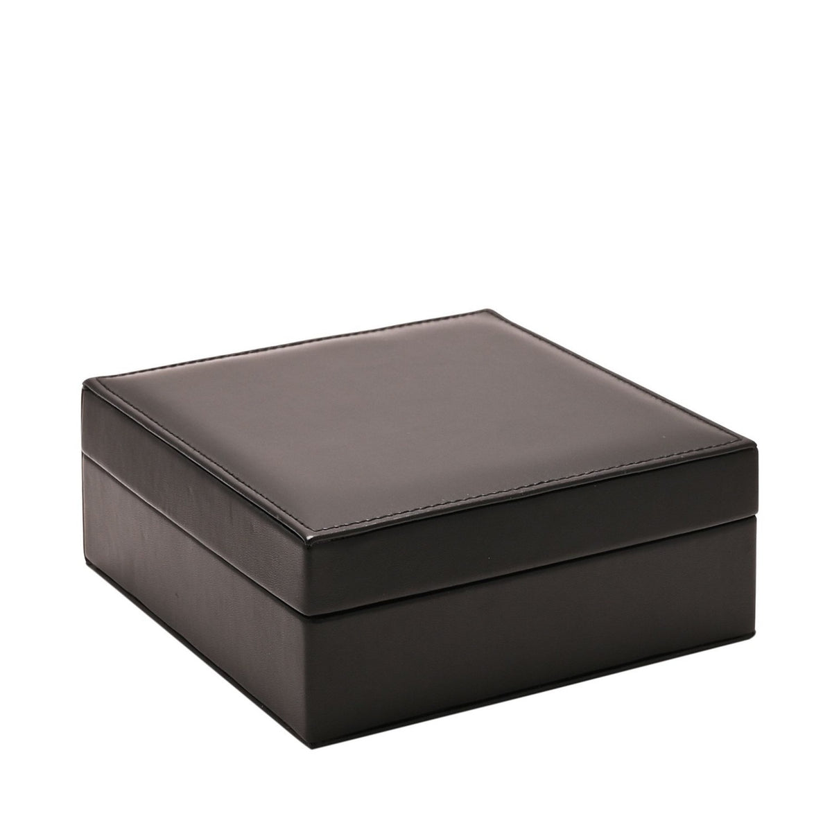 Square Jewellery Box with Mirror and Lift Up Lid - Black
