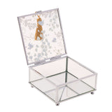 Square Bee Glass Trinket Box with Tassel - Clear & Yellow